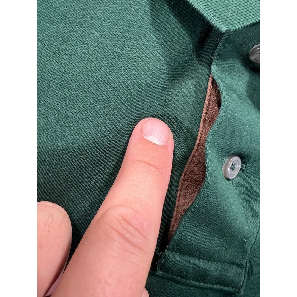 Polo Ralph Lauren Mens Green Pima Soft Touch Long Sleeve Polo Shirt Size L